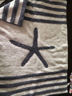 Barefoot Dreams Navy & White Starfish Stripe Bath Towel